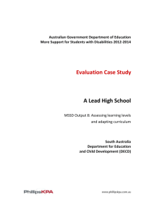 A Lead High School - Department of Education and Training
