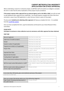Ethics application form - Cardiff Metropolitan University