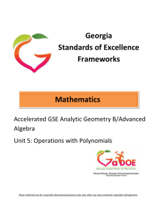 Unit 5 - Georgia Mathematics Educator Forum