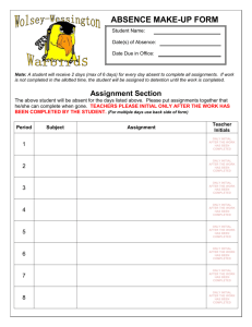 Assignment Sheet - Wolsey