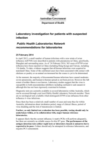 Laboratory investigation for patients with suspected infection with