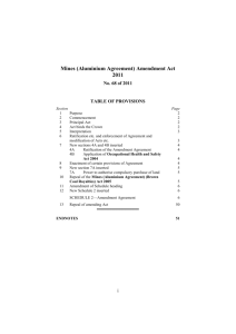 Mines (Aluminium Agreement) Amendment Act 2011
