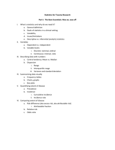 Statistics for Trauma Research Part I: The Bare Essentials: Wax on