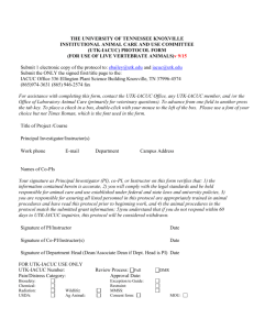 IACUC Protocol Form - Institutional Animal Care and Use Committee