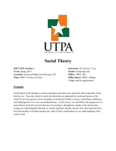 Social Theory Syllabus - Sociologists Without Borders