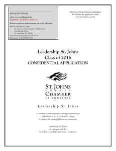 APPLICATION DEADLINE - St. Johns County Chamber of Commerce