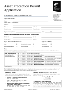 Application for Asset Protection Permit