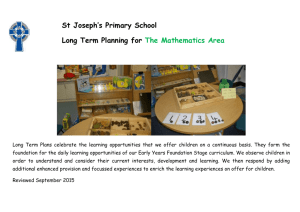 LT Plan mathematics- nursery - St Joseph`s Catholic school
