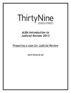 Jenni Richards QC on Preparing a case for judicial review