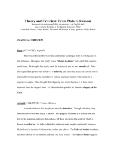 Theory and Criticism: From Plato to Ransom