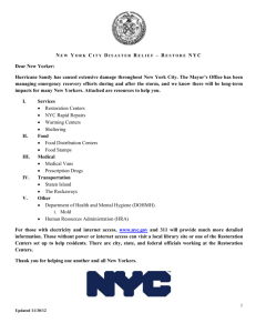New York City Disaster Relief – Restore NYC Dear New Yorker