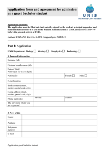 Application form, guest bachelor student ()