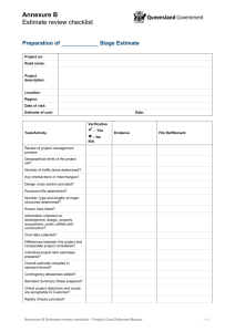 Annexure B: Estimate review checklist