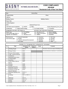 Code Compliance Review Form NYS Residential Code