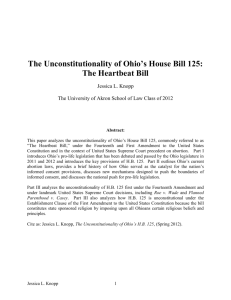 The Unconstitutionality of Ohio`s H.B. 125