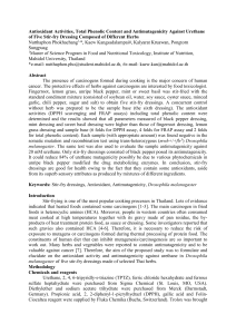 Antimutagenicity Against Urethane, Antioxidant Activities And Total