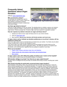 Frequently Asked Questions about Organ Donation