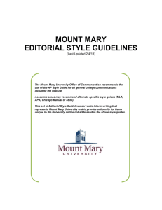 Editorial Style Guidelines - My Mount Mary