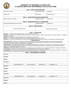 Classified Performance Evaluation Form