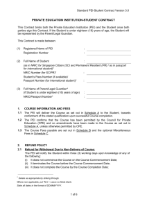 STANDARD STUDENT CONTRACT - Council for Private Education