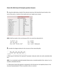 Chem 241-2012 Exam #2 Sample question Answers 1.