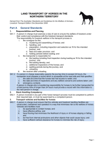 Horses Standards - Northern Territory Government