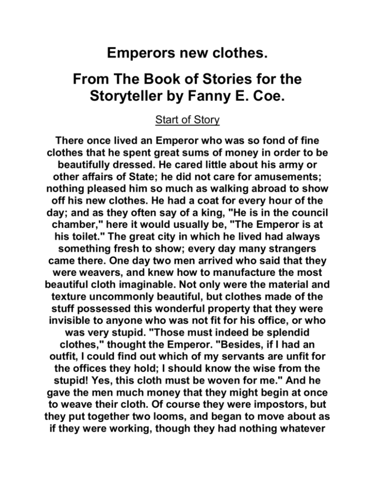 Emperors New Clothes Text 