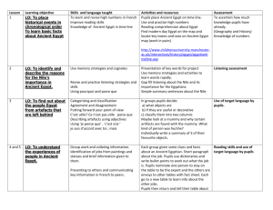 12 lesson SOW Ancient Egypt