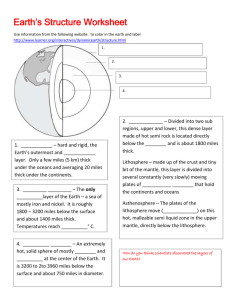 Structure of the Earth worksheet