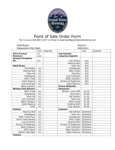 Point of Sale Order Form Fax to us at 208-881