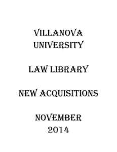 New Library Acquisitions – November 2014