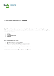 Expression of Interest – Senior Instructor Course