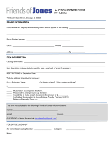 Donor Form  format
