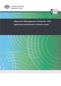 Resource Management Guide No 400, Approving commitments of