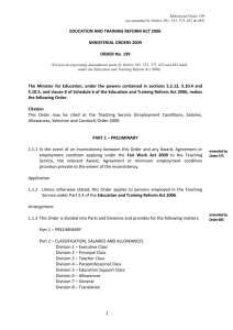 Ministerial Order 199 - Department of Education and Early