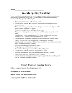 Weekly Spelling Contract