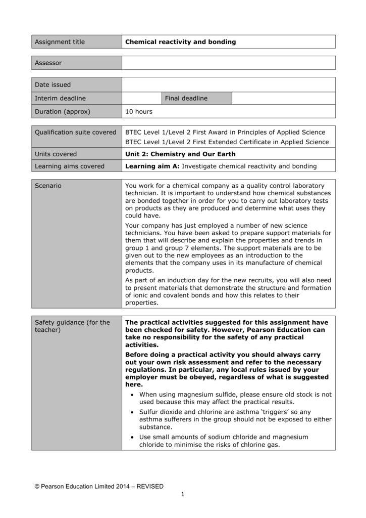 Btec applied science unit 2 assignment b image