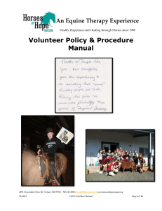 HOH Volunteer Manual - Adaptive Riding Institute