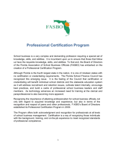 Professional Certification Program - Florida Association of School