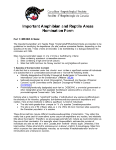 Important Amphibian and Reptile Areas Nomination Form
