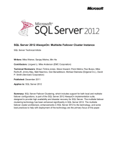 SQL Server 2012 AlwaysOn: Multisite Failover