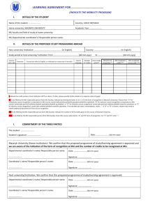 Learning Agreement for