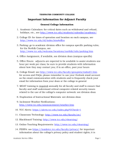 Important Information for Adjunct Faculty