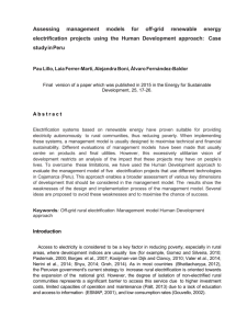 Assessing management models for off-grid renewable