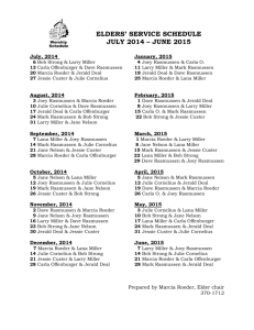 elders` service schedule july 2014 – june 2015