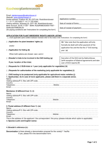 Application form and denomationform