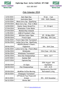 Club Calendar 2014 - Sutton Coldfield Tennis Club