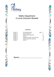 Chapter 3: SIMULTANEOUS EQUATIONS