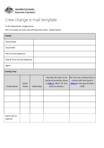 Crew Change Email Template - Department of Agriculture