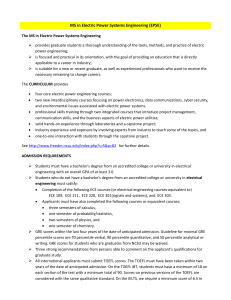 MS in Electric Power Systems Engineering (EPSE)